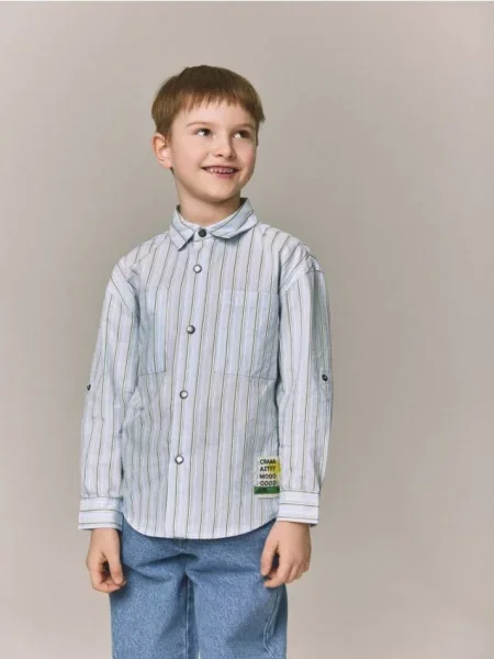 Reserved сорочка у смужку світло-блакитний блакитна