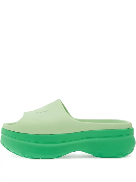 Papuci Adidas din piele de căprioară cu platformă verde