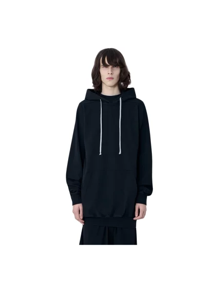Bluza z kapturem Rick Owens z kapturem ze sznurkiem czarna