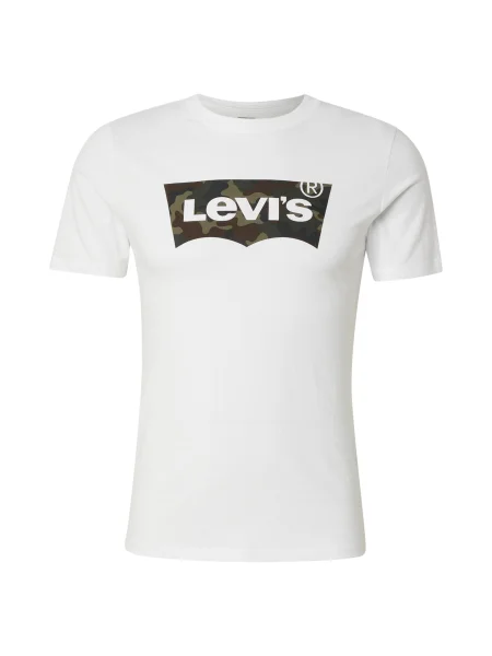 LEVI'S ® Tričko Housemark Graphic T-Shirt tmavě hnědá / khaki / tmavě zelená bílá