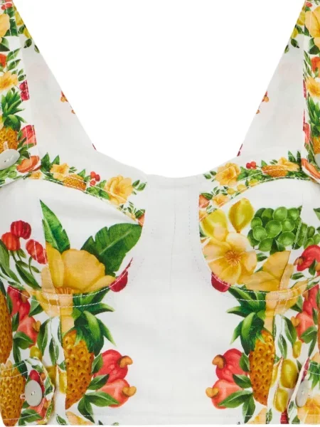 Cropp top Farm Rio cu model floral cu imagine alb