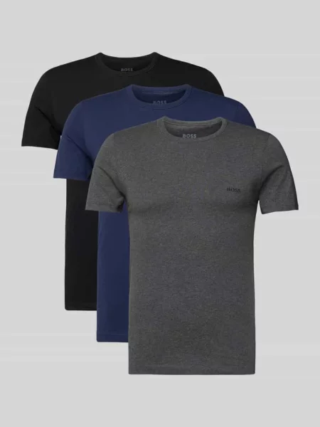T-shirt o kroju regular fit z czystej bawełny w zestawie 3 szt. model ‘CLASSIC’ Boss