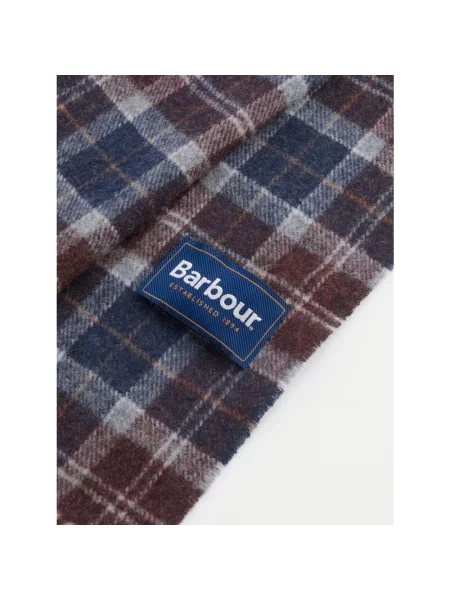 Barbour wełniany szalik Mężczyźni Sztuczne włókno czerwony|niebieski w kratkę ONE SIZE brązowa