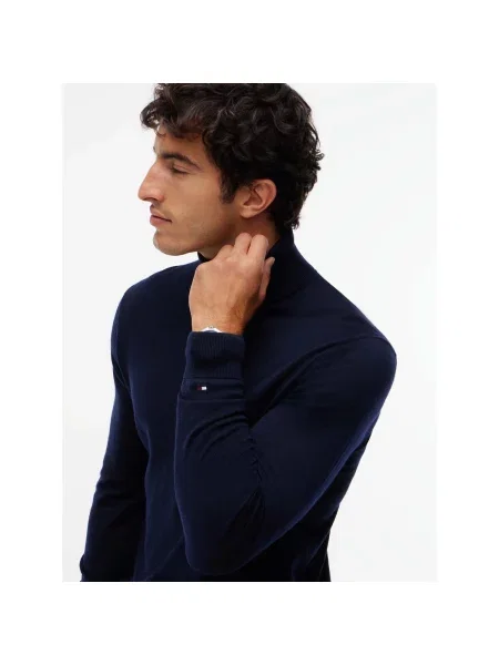 Geacă Tommy Hilfiger de lână albastru