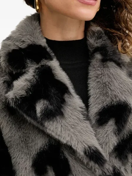 Palton Silvian Heach cu imagine cu model leopard gri