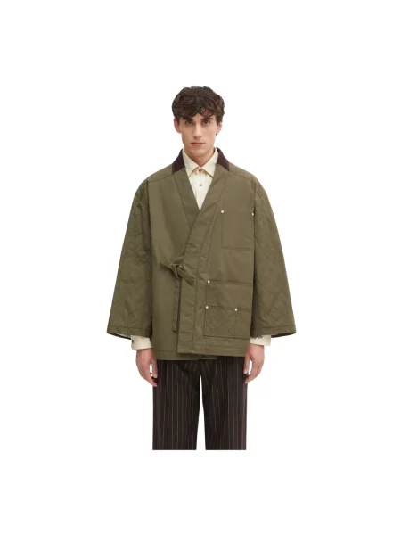 Kenzo kurtka Weave Kimono przejściowa zielony