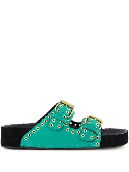 Papuci Isabel Marant din piele verde