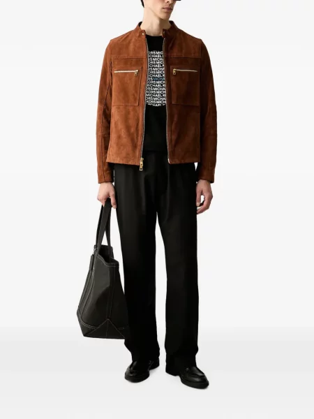 Geacă Michael Kors din piele de căprioară maro