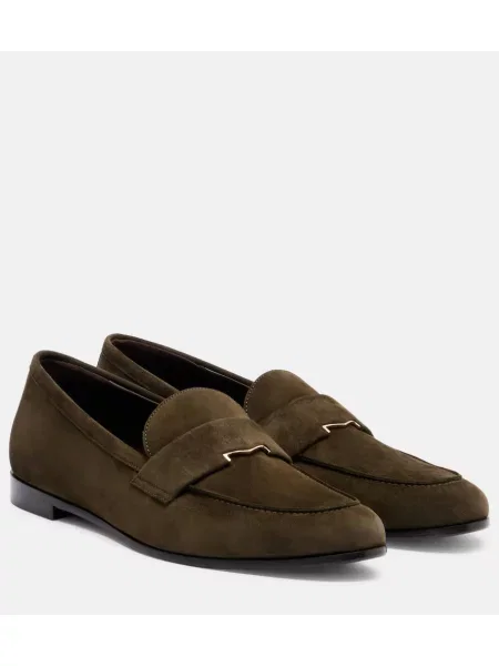 Pantofi loafer Max Mara din piele de căprioară verde