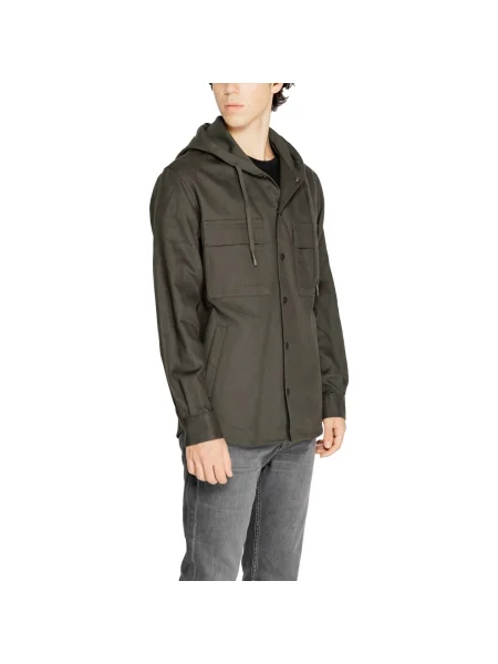 Geacă Antony Morato din țesătură twill verde