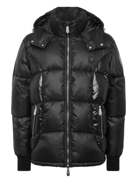 Μπουφάν Philipp Plein με κουκούλα μαύρο