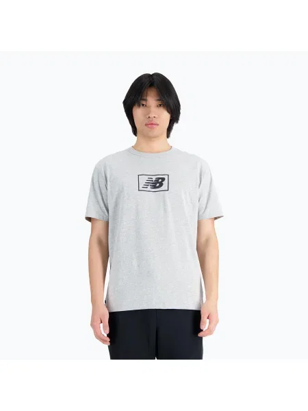 Olcsóbban. Férfi póló New Balance Essentials Logo athletic grey. Méret: S szürke