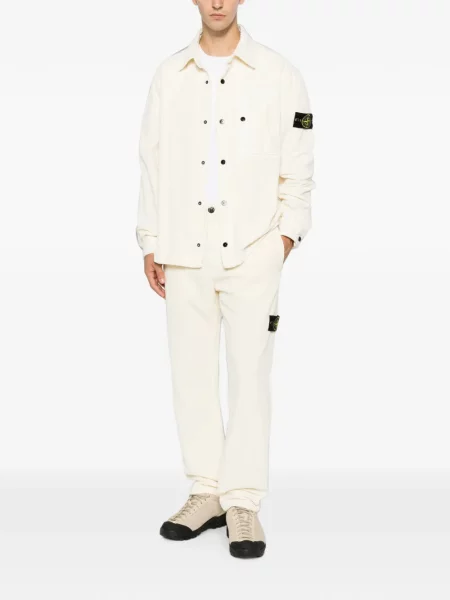 Πουκάμισο Stone Island κοτλέ πέτρες λευκό