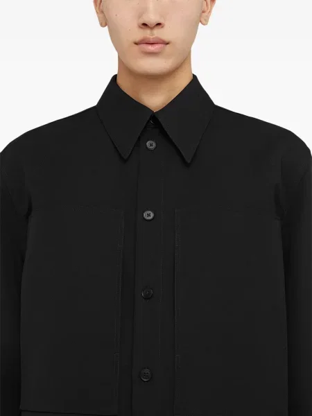 Cămașă Jil Sander de lână negru