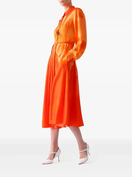 Рокля тип риза Jason Wu Collection на цветя с принт до коляното оранжево