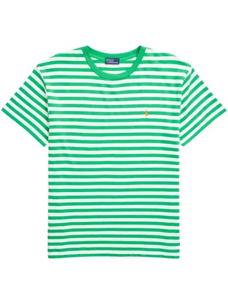 Pletena polo majica Polo Ralph Lauren s vezom visoki struk plava