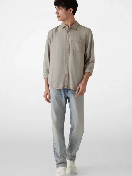 Повседневный джинсовая рубашка Guess бежевый