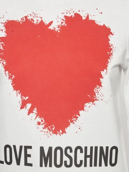 Φούτερ Love Moschino με σχέδιο με μοτίβο καρδιά λευκό