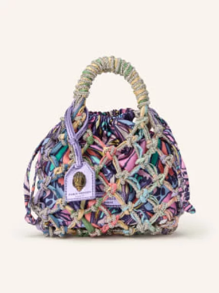 Kurt Geiger London torebka kuferek Macrame Crystal Bag fioletowa