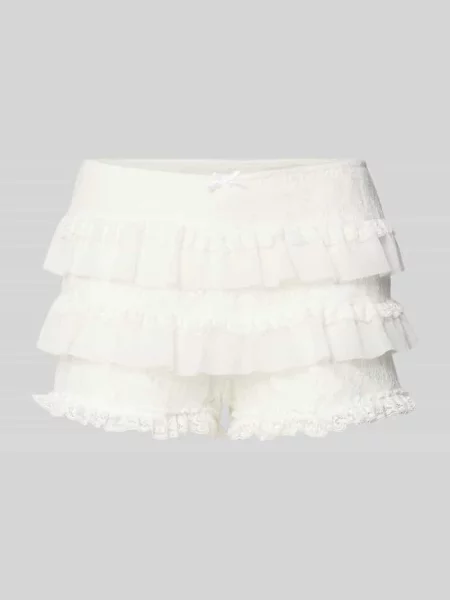 Szorty z Koronką i elastycznym Pasem Another Cotton Lab białe