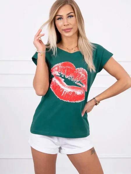 Bluză Kesi cu imagine verde