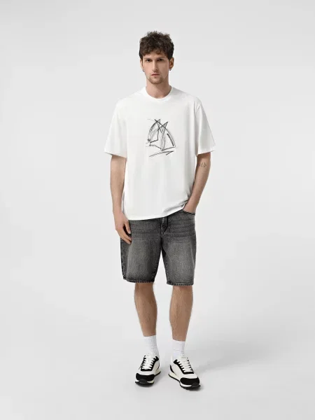 Джинсовые шорты Armani Exchange серые