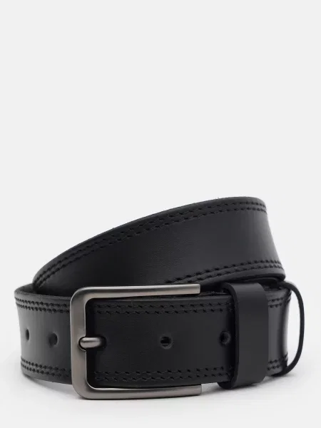 Кожаный ремень Borsa Leather с ремешками черный