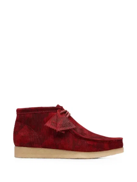 Ghete desert Clarks Originals de catifea cord roșu