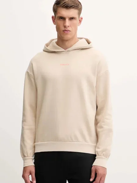 Mikina BOGNER Fire+Ice ILAY s kapucí s potiskem béžová