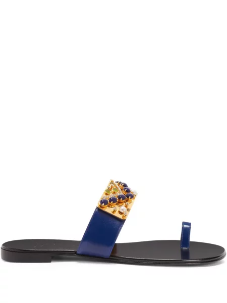 Papuci Giuseppe Zanotti din piele albastru