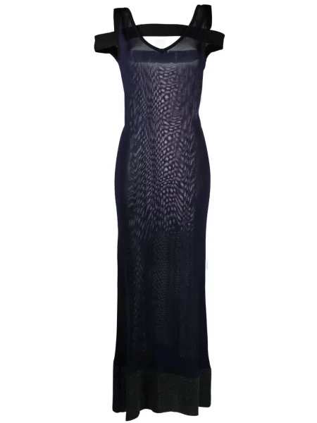 Rochie maxi Jacquemus transparente de costum albastru