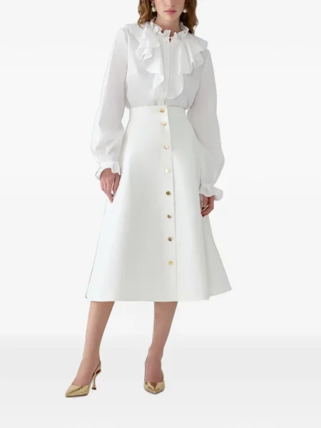 Fustă midi Carolina Herrera alb