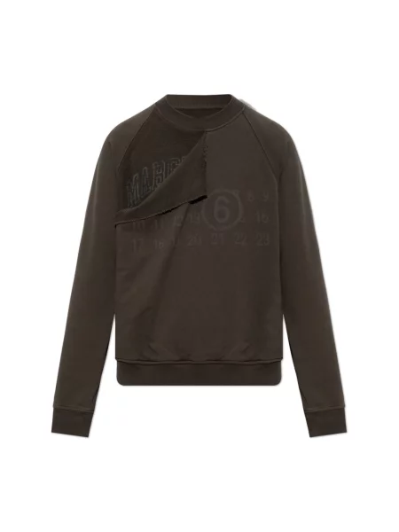 Bluza Mm6 Maison Margiela z logo brązowa