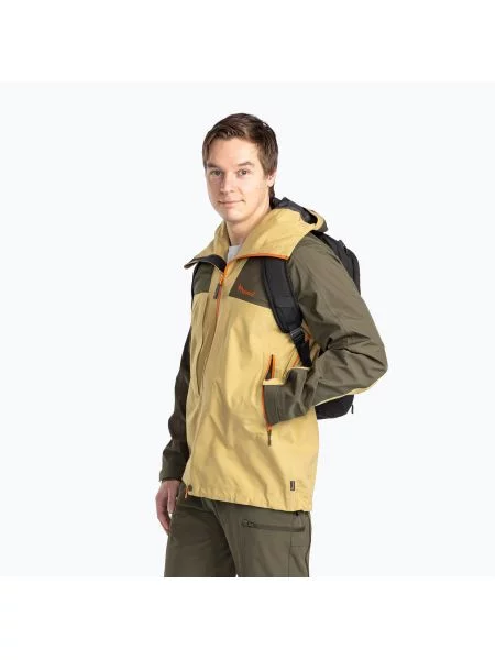 Kurtka przeciwdeszczowa Pinewood Abisko Trekking 3L golden hay/moss green zielona