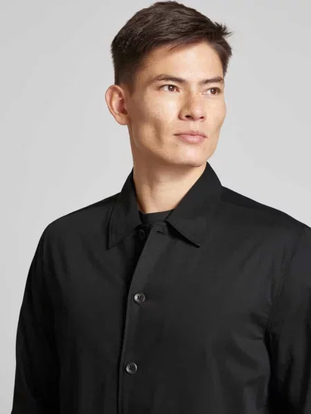 Kurtka koszulowa z mieszanki wełny z listwą guzikową Ck Calvin Klein czarna