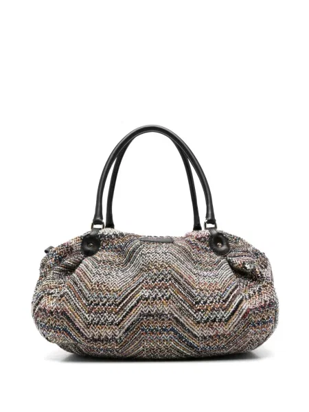 Geantă shopper Missoni tricotate gri
