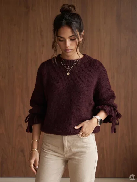 Sweter oversize bordowy Dstreet