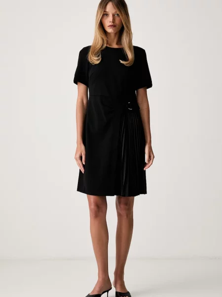 DKNY rochie plisată negru
