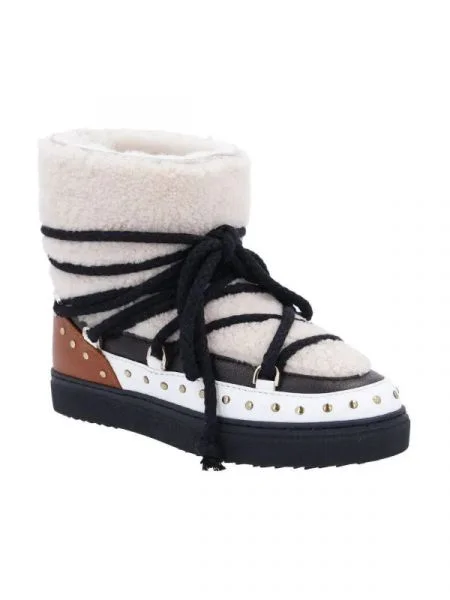 INUIKII De piele bocanci Curly Rock maro