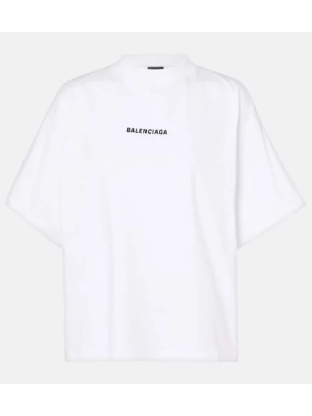 Tricou Balenciaga din jerseu alb