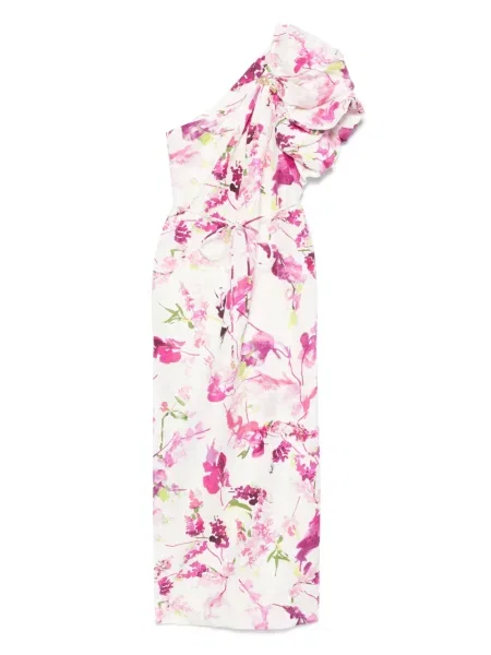 Rochie midi Aje până la genunchi de costum alb