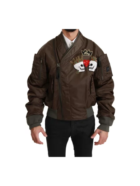 Kurtka bomber Dolce And Gabbana brązowy