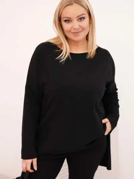 Bluză Kesi cu mâneci lungi lungă negru