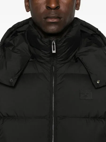 Palton Emporio Armani cu glugă negru