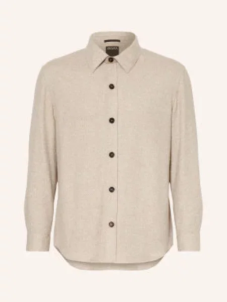 Zegna Płaszcz Wierzchni Z Kaszmiru I Jedwabiu beige biały