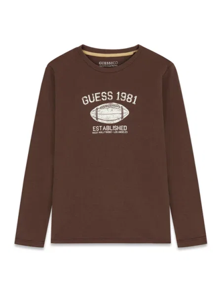 Μπλούζα Guess καφέ