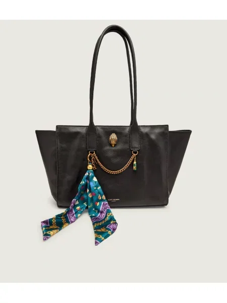 Kurt Geiger De piele geantă shopper + eșarfă pătrată Sloane negru