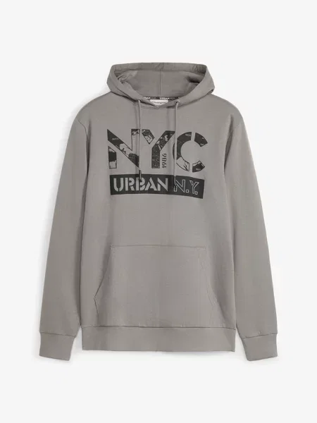 Bluza z kapturem z czystej bawełny organicznej szara