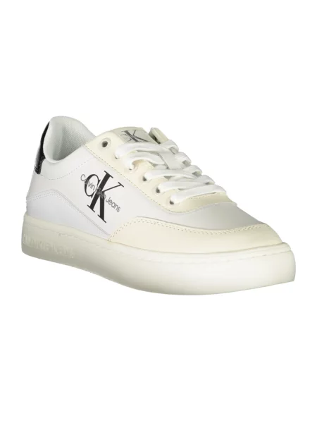Trampki Calvin Klein Jeans skórzane eleganckie białe