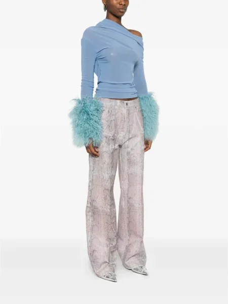 Дънки Haikure с принт със змийски принт розово